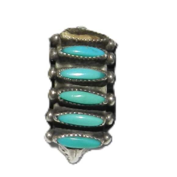JANICE PALOMA NAVAJO ZUNI STERLING SILVER RING SIZE 7 TURQUOISE - Picture 9 of 10